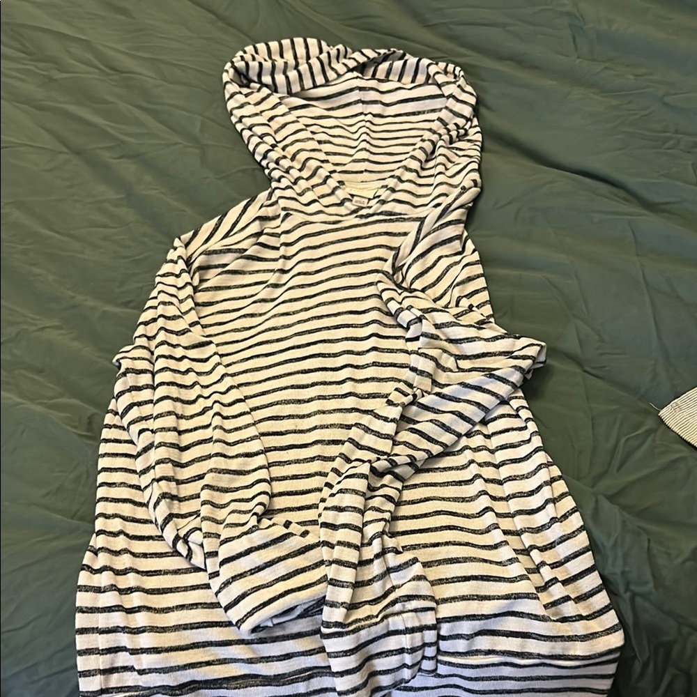 Striped Hooded Top